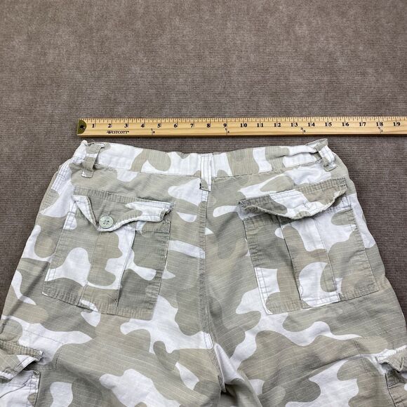 Southpole Camo Cargo Shorts Mens Size 30 Beige Ripstop Pockets Y2K - Picture 14 of 16